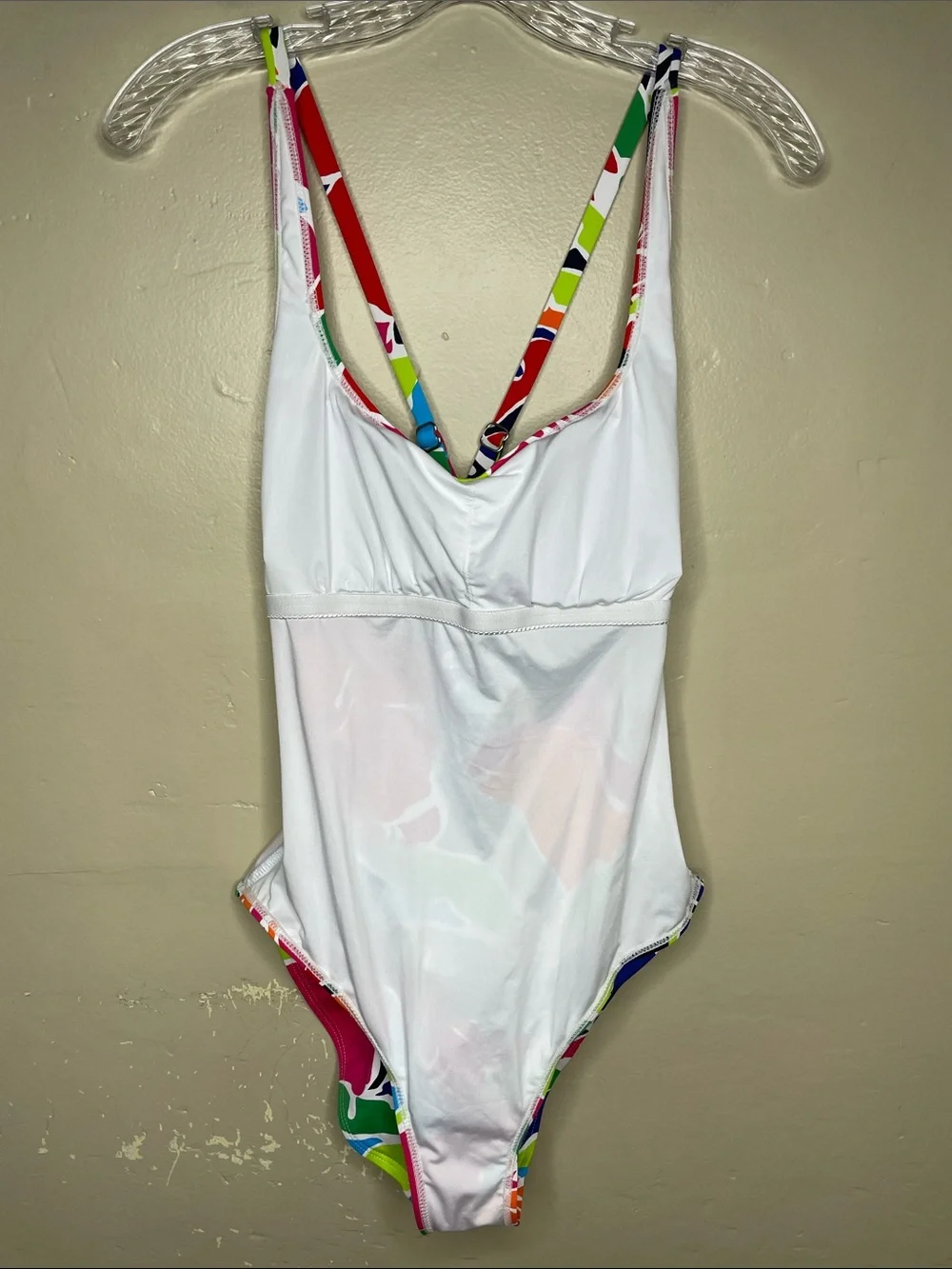 NAUTICA Vibrant Tropical Print One Piece COCKTAIL Crossback Swimsuit XL